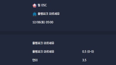 2025-12-06 [Ligue 1] 릴 OSC VS 올랭피크 마르세유 분석