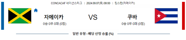 9월7일 CON 네이션스리그 자메이카 쿠바 해외축구분석 스포츠분석