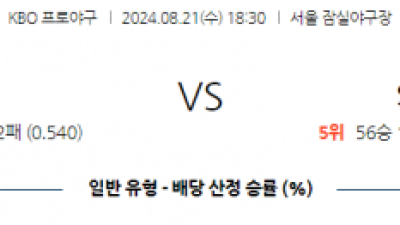 8월 21일 18:30 KBO LG SSG 한일야구분석 스포츠분석