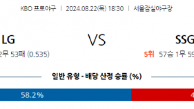 8월 22일 18:30 KBO LG SSG 한일야구분석 스포츠분석