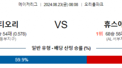 8월23일 08:08 MLB 볼티모어 휴스턴 해외야구분석 스포츠분석