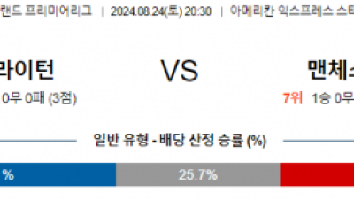 8월24일 프리미어리그 브라이튼 맨유 해외축구분석 스포츠분석