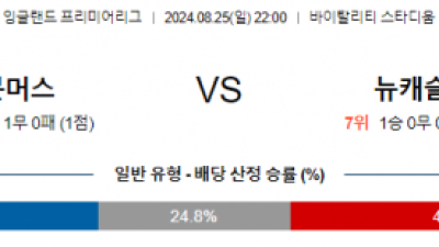 8월25일 프리미어리그 본머스 뉴캐슬 해외축구분석 스포츠분석