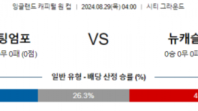 8월29일 잉글랜드캐피탈원컵 노팅엄 뉴캐슬 해외축구분석 스포츠분석