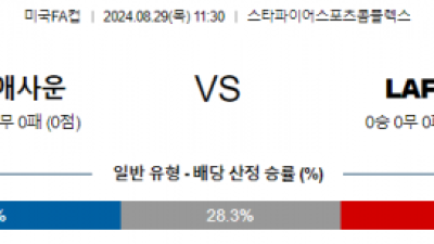 8월29일 미국FA컵 시애틀 LAFC 해외축구분석 스포츠분석