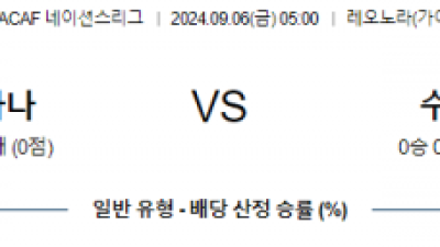 9월6일 CON네이션스리그 기아나 수리남 해외축구분석 스포츠분석