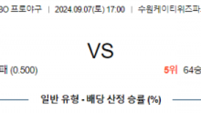 9월 7일 17:00 KBO KT 두산 한일야구분석 스포츠분석