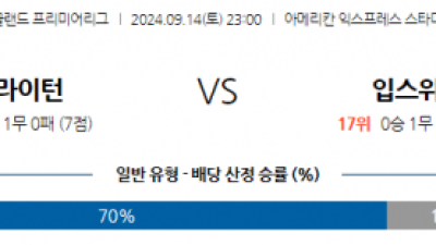 9월14일 EPL 브라이턴 & 호브 앨비언 입스위치 타운 해외축구분석  스포츠분석