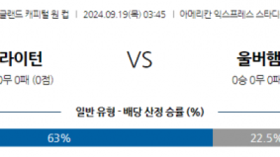 9월19일 잉글랜드 EFL컵 브라이턴 & 호브 앨비언 울버햄튼 해외축구분석 스포츠분석