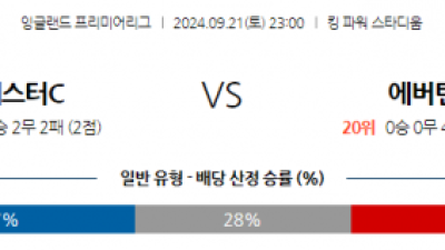 9월21일 EPL 레스터 시티 에버턴 해외축구분석 스포츠분석