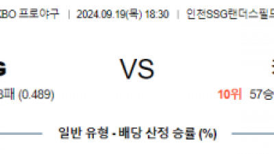 9월 19일 18:30 KBO SSG 키움 한일야구분석 스포츠분석