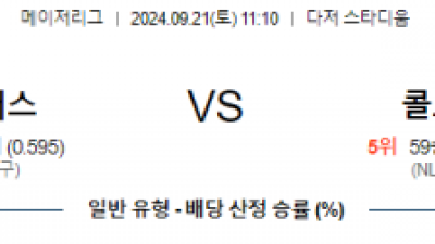 9월21일 11:10 MLB LA다저스 콜로라도 해외야구분석 스포츠분석