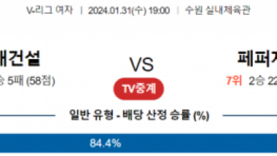 1월 31일 19:00 V-리그 여자 현대건설 vs 페퍼저축은행 국내배구분석