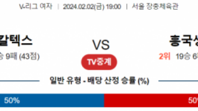 2월 2일 19:00 V-리그 여자 GS칼텍스 vs 흥국생명 국내배구분석