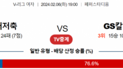 2월 6일 19:00 V-리그 여자 페퍼저축은행 vs GS칼텍스 국내배구분석