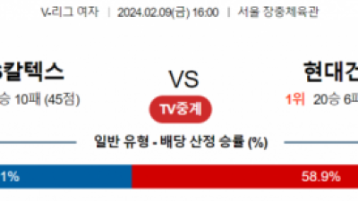 2월 9일 16:00 V-리그 여자 GS칼텍스 vs 현대건설 국내배구분석