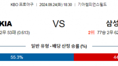 9월 24일 18:30 KBO KIA 삼성 한일야구분석 스포츠분석