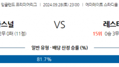 9월28일 EPL 아스널 레스터 시티 해외축구분석 스포츠분석