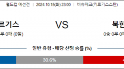 10월15일 월드컵 예선전 키르기스스탄 북한 해외축구분석 스포츠분석