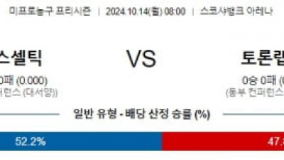 10월 14일 08:00 NBA 보스턴 토론토 미국프로농구분석 스포츠분석