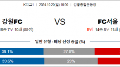 10월20일 K리그1 강원 서울 아시아축구분석 스포츠분석