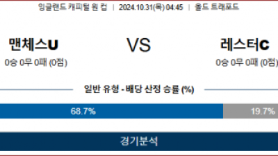 10월31일 캐피털원컵 맨유 레스터 해외축구분석 스포츠분석