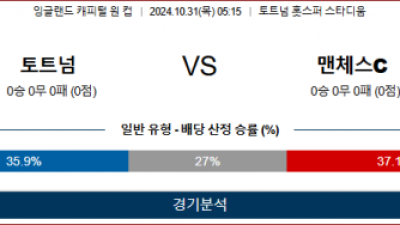 10월31일 캐피털원컵 토트넘 맨유 해외축구분석 스포츠분석