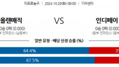 10월 29일 NBA 올랜도 인디애나 미국프로농구분석 스포츠분석