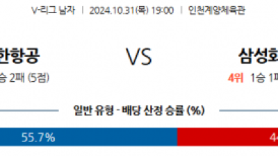 10월31일 V-리그 대한항공 삼성화재 국내배구분석 스포츠분석