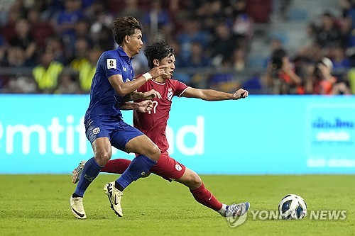 '중국 싱글벙글' 태국, 3차 예선 진출 실패...싱가포르에 3-1 승→승자승으로 탈락 [WC 예선 리뷰]