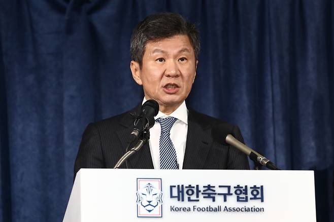 정몽규 축구협 회장 “손흥민·이강인 몸싸움, 요르단전 끝나고 숙소서 들어”