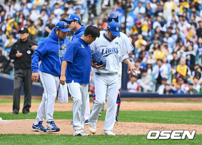 '방출 통보-최강야구 탈락' 4년 만에 '가을야구'였는데...40세 베테랑, 타구 맞고 교체