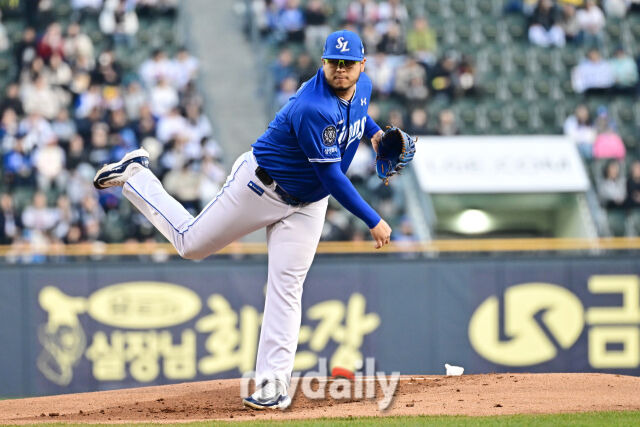 '해냈다' LG 역대 4번째 팀 노히트노런 대기록 작성, 엘동원 6이닝 KKKKKKKKK '부활투'... 삼성에 3-0 완승 [MD잠실]