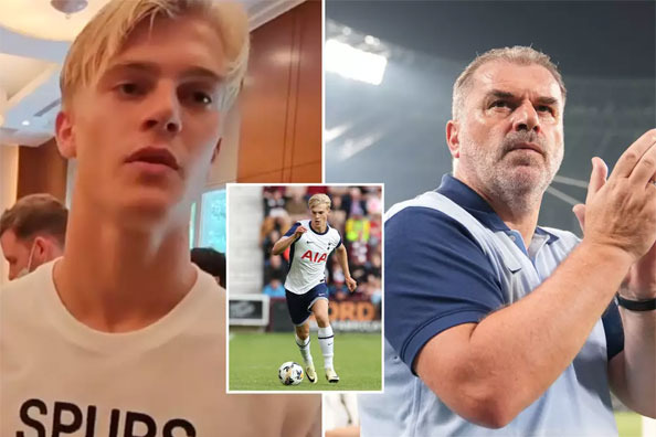 '레비 회장 엉엉 울겠네!'...토트넘, 꽃미남 MF, 감독, 조롱 일파만파 '포스테코글루, 망신살 뻗쳤다'