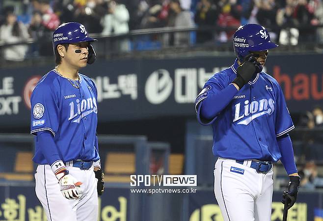'36년 만에 노히트 악몽' 강민호-구자욱…팬들 앞에서 고개조차 못 들었다