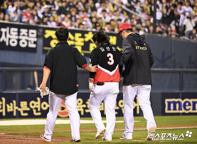 '이럴 수가' 김선빈 1군 복귀날 1루 충돌 대형 부상→