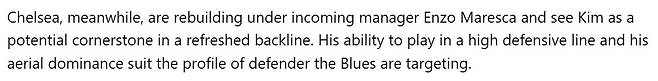 韓 축구 경사 났다! '김민재(28·첼시)' 현실로…마레스카 직접 영입 요청→