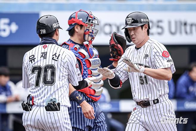 롯데, 승승승패승승승승패승! '한화 나와!'…나승엽 선제 솔로포+8회 결승타 폭발→삼성에 4-3 신승 [대구:스코어]