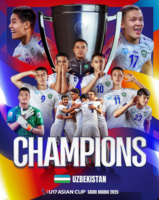 한국·일본·사우디 다 제치고 U17 아시안컵 정상 오른 우즈베키스탄→6전 전승 17득점 3실점 '퍼펙트 우승'