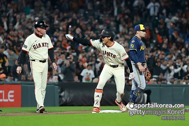 '군침이 싹' OPS 1.241 '왼손 킬러' 이정후, ML 통산 104승 베테랑 좌완 상대 장타 터뜨릴까...MIL전 3번-중견수 선발 출전