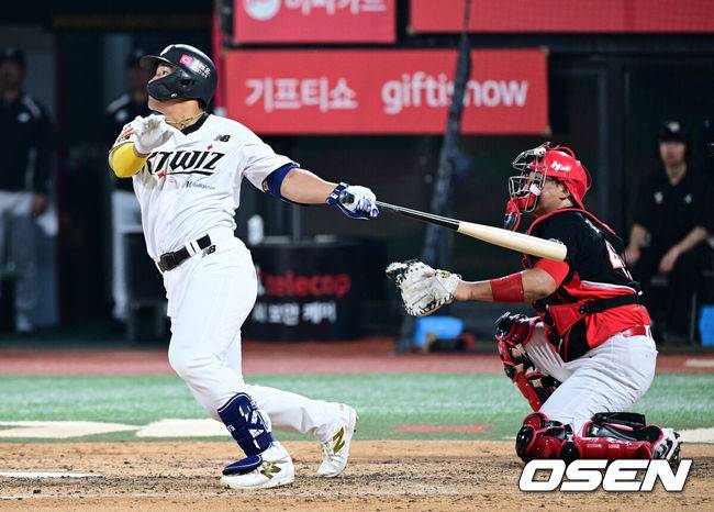 한국의 트라웃 또 터졌다! KIA전 비거리 131.8m 대형 솔로포 폭발…연이틀 대포 가동→시즌 9호포 쾅 [오!쎈 수원]