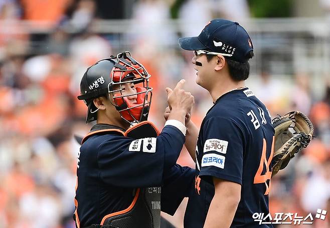 'ERA 6.68→2군행' 엄상백 복귀전 5이닝 2실점, 김경문 감독 평가는?