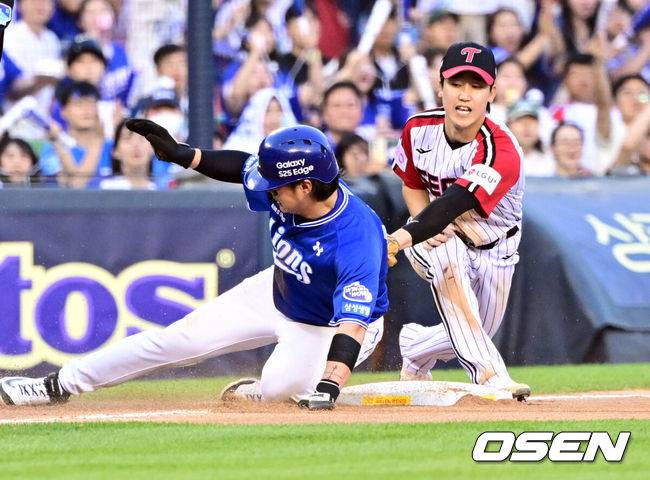 ‘승승승승승승승’ 삼성 7연승 질주→4위 도약, 대타 김태훈 1450일 만에 결승 홈런 터졌다…1위 LG, 첫 스윕패 ‘충격’ [잠실 리뷰]