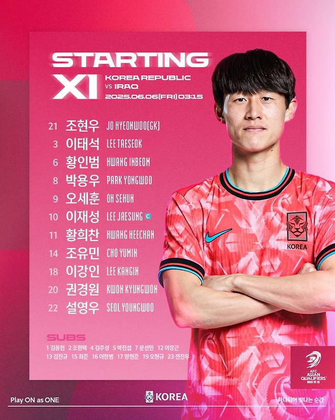 '새 역사 썼다' 한국, 아시아 최초 월드컵 11회 연속 본선 진출! 이라크에 2-0 승리 '김진규·오현규 연속골'