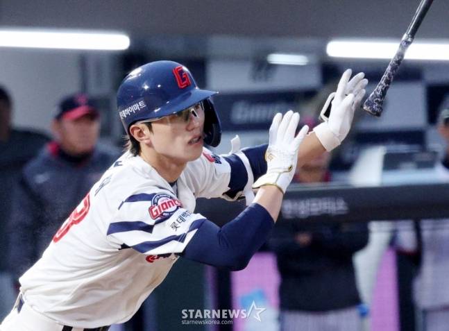 '롯데 복덩이' 전민재, 6월 타율 0.120 급락→헤드샷 휴유증 여파일까