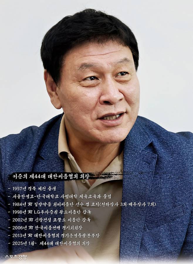 이만기와 씨름계 양분했던 ‘모래판의 신사’, 협회 수장 취임 6개월 ○○○만 늘었다