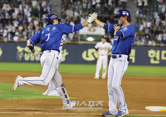 '이런 경기가 다 있습니다' 9회 이재현 역전 만루포, 삼성 6-4 역전승 [IS 잠실]