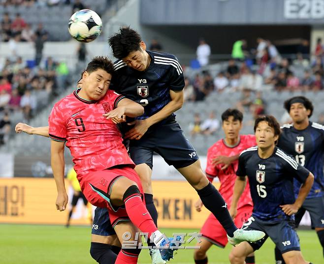 홍명보호, 한일전 8분 만에 ‘실점’…동아시안컵 우승 허망하게 내주나 [IS 용인]