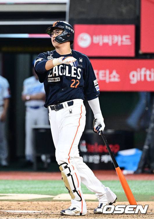 1위 한화 후반기 첫 홈런 주인공은 채은성…오원석에 달아나는 투런포 폭발 ‘시즌 15호포 쾅’ [오!쎈 수원]