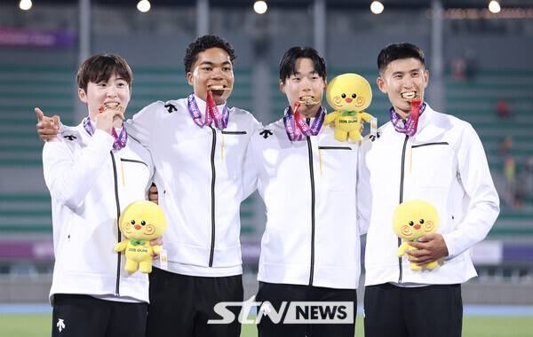 '초대박!' 400m 계주 '어벤져스' 금메달 쾌거… 사상 첫 세계대회 우승